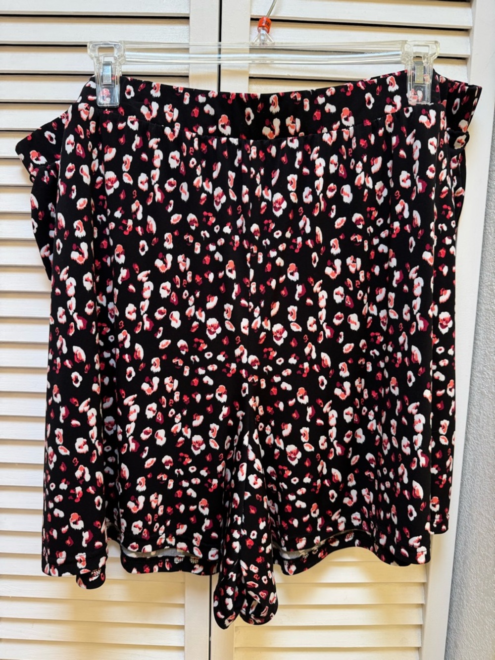 Lane Bryant Black Shorts with Pink and White Floral Spot Print